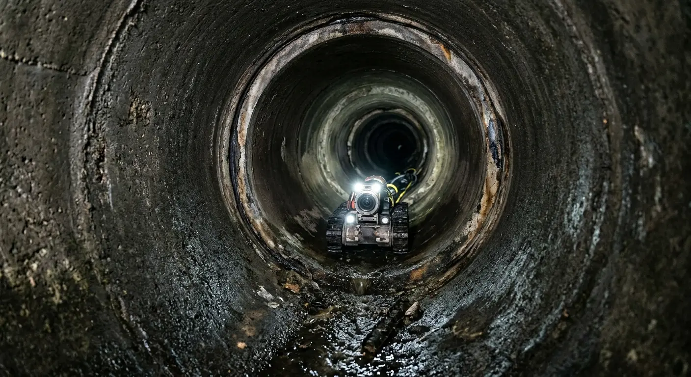 Robotic sewer camera inspecting pipe interior for Sewer Line Cleaning in Vestavia Hills